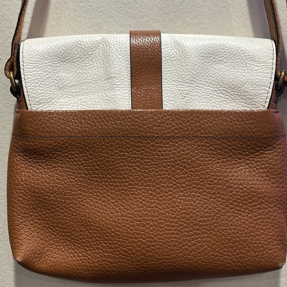 Fossil White, Brown, and Blue Leather Crossbody Bag - Picture 6 of 10
